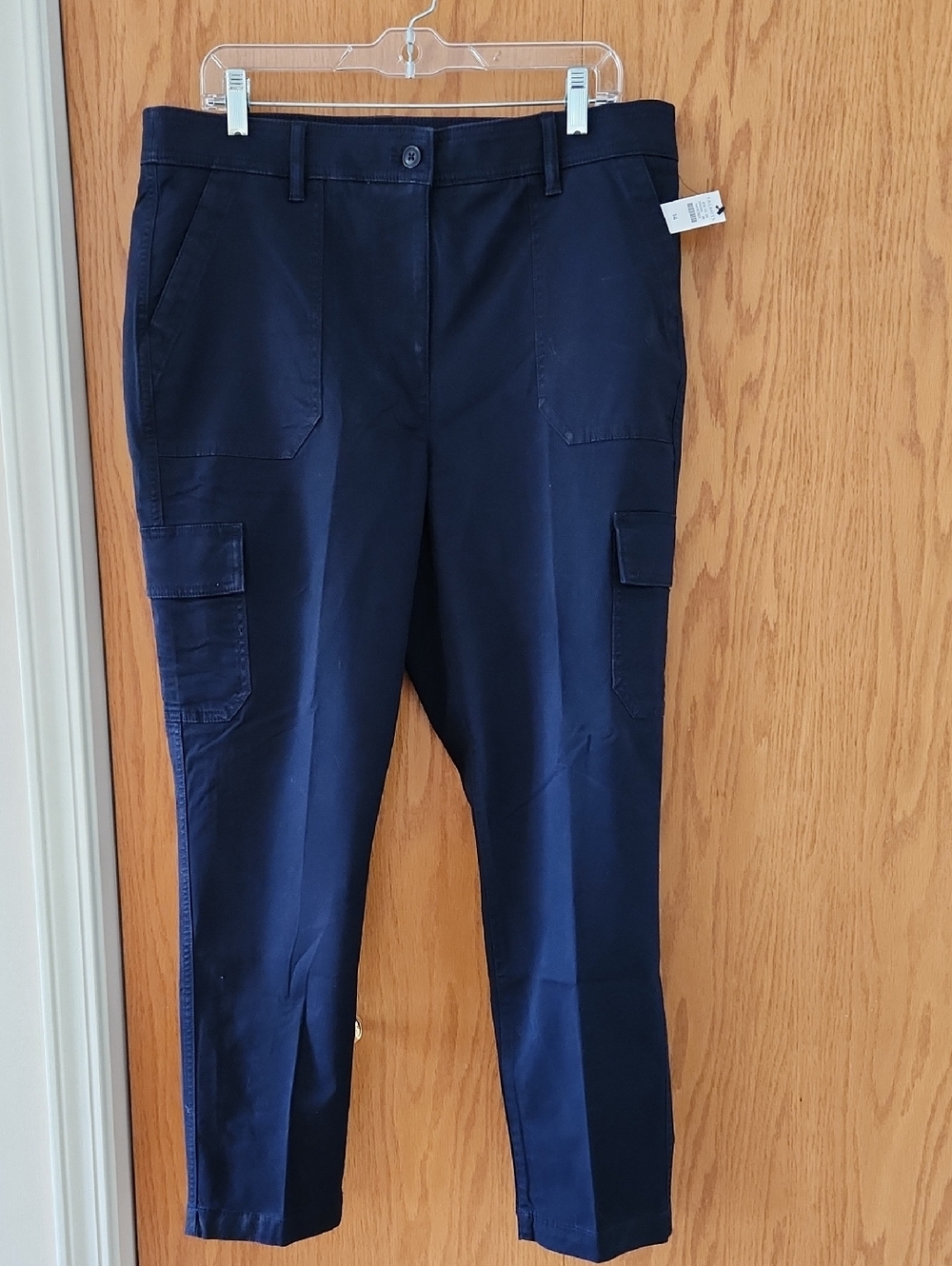 Talbots Navy Straight-Leg Cargo Pants NWT - Picture 2 of 7
